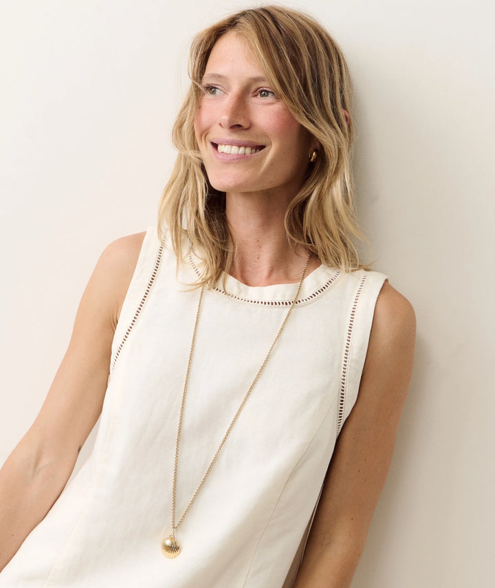Cora Linen Mini Dress Antique White