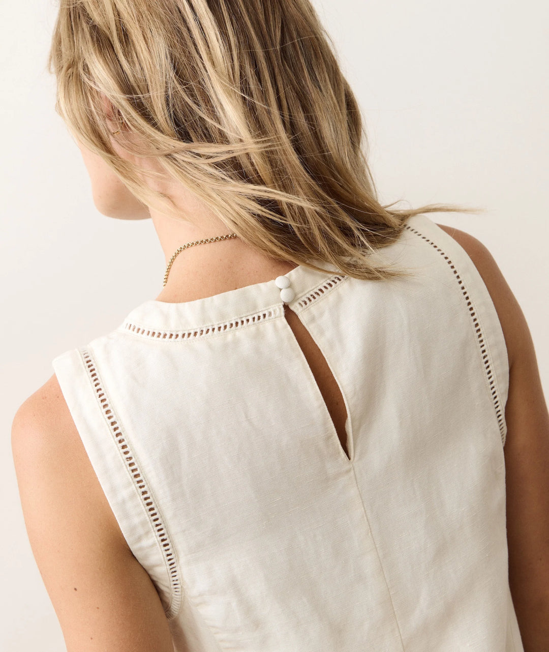 Cora Linen Mini Dress Antique White