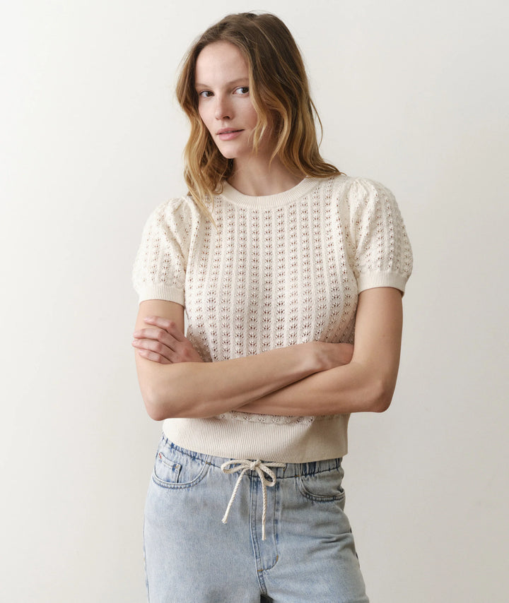 Ellie Puff Sleeve Sweater Cream