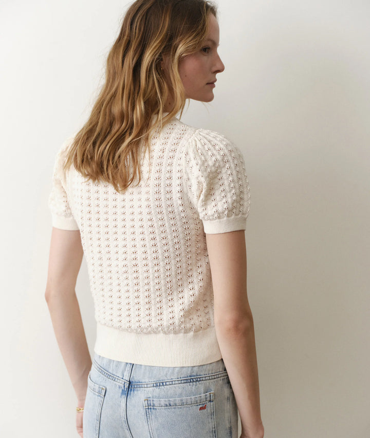 Ellie Puff Sleeve Sweater Cream