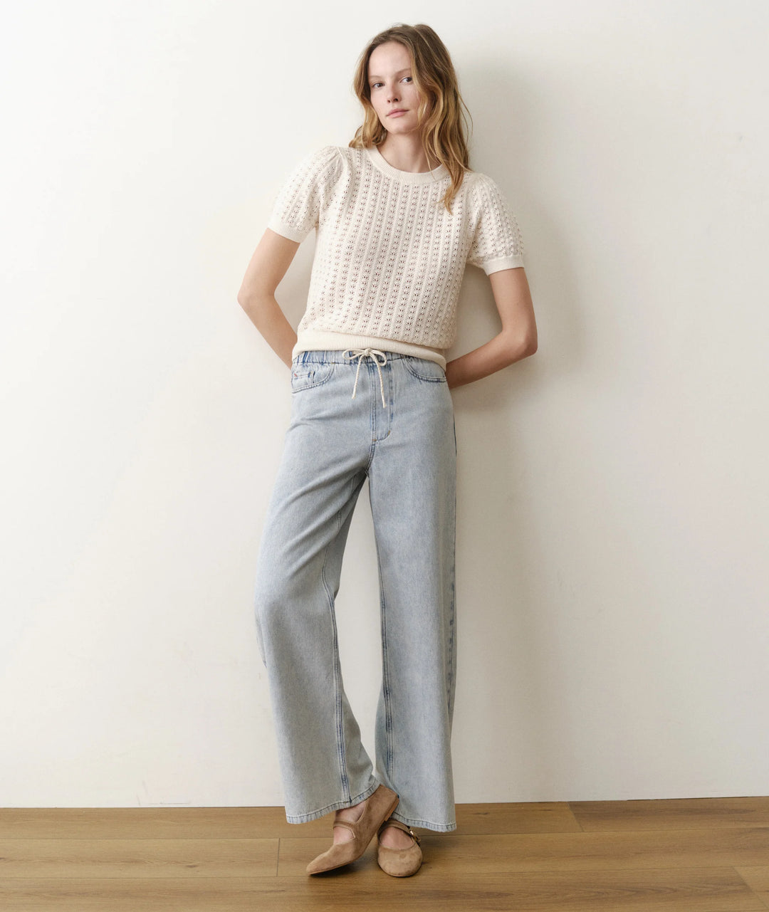 Ellie Puff Sleeve Sweater Cream