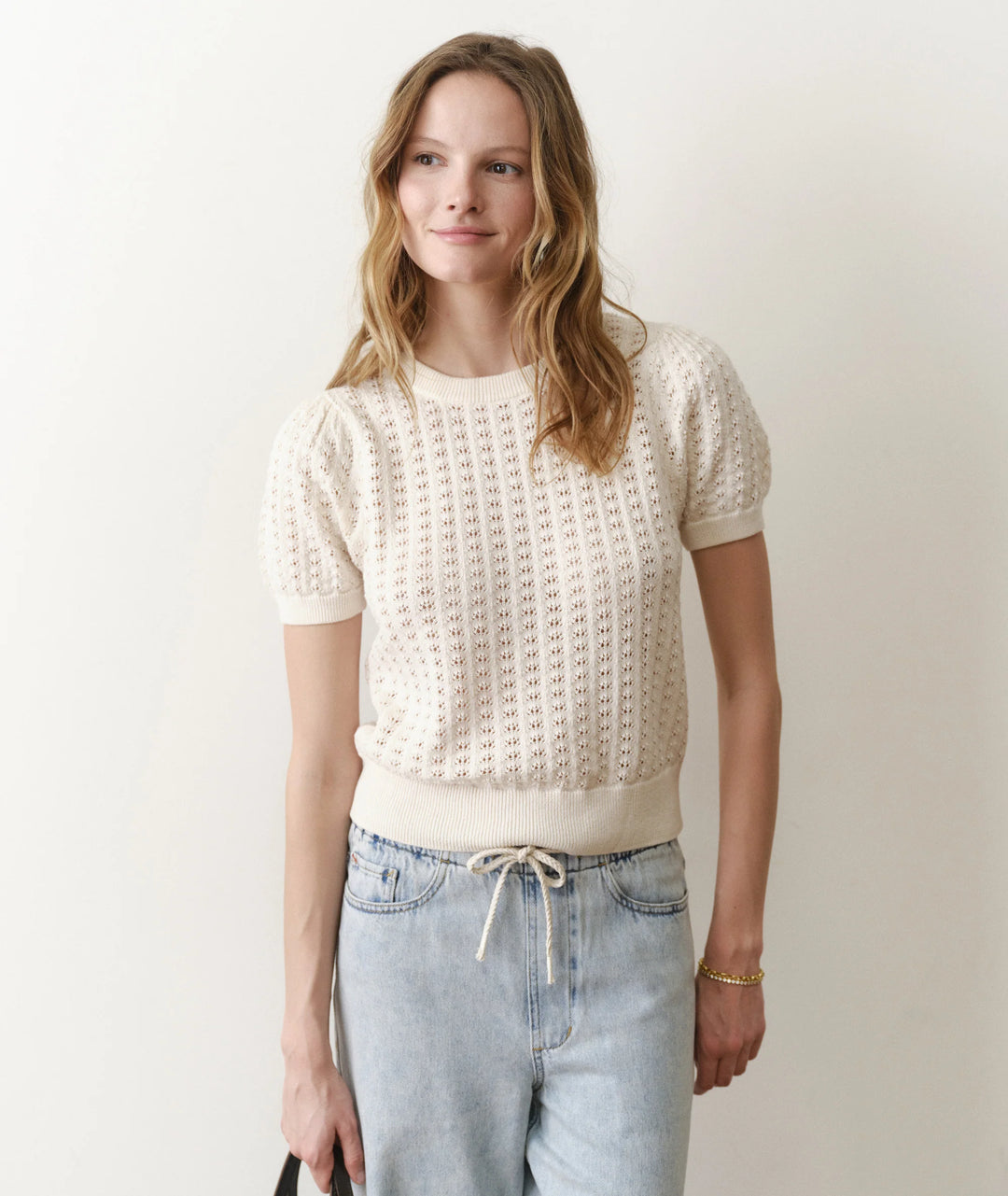 Ellie Puff Sleeve Sweater Cream