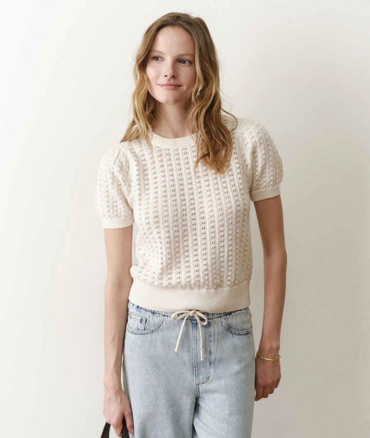 Ellie Puff Sleeve Sweater Cream
