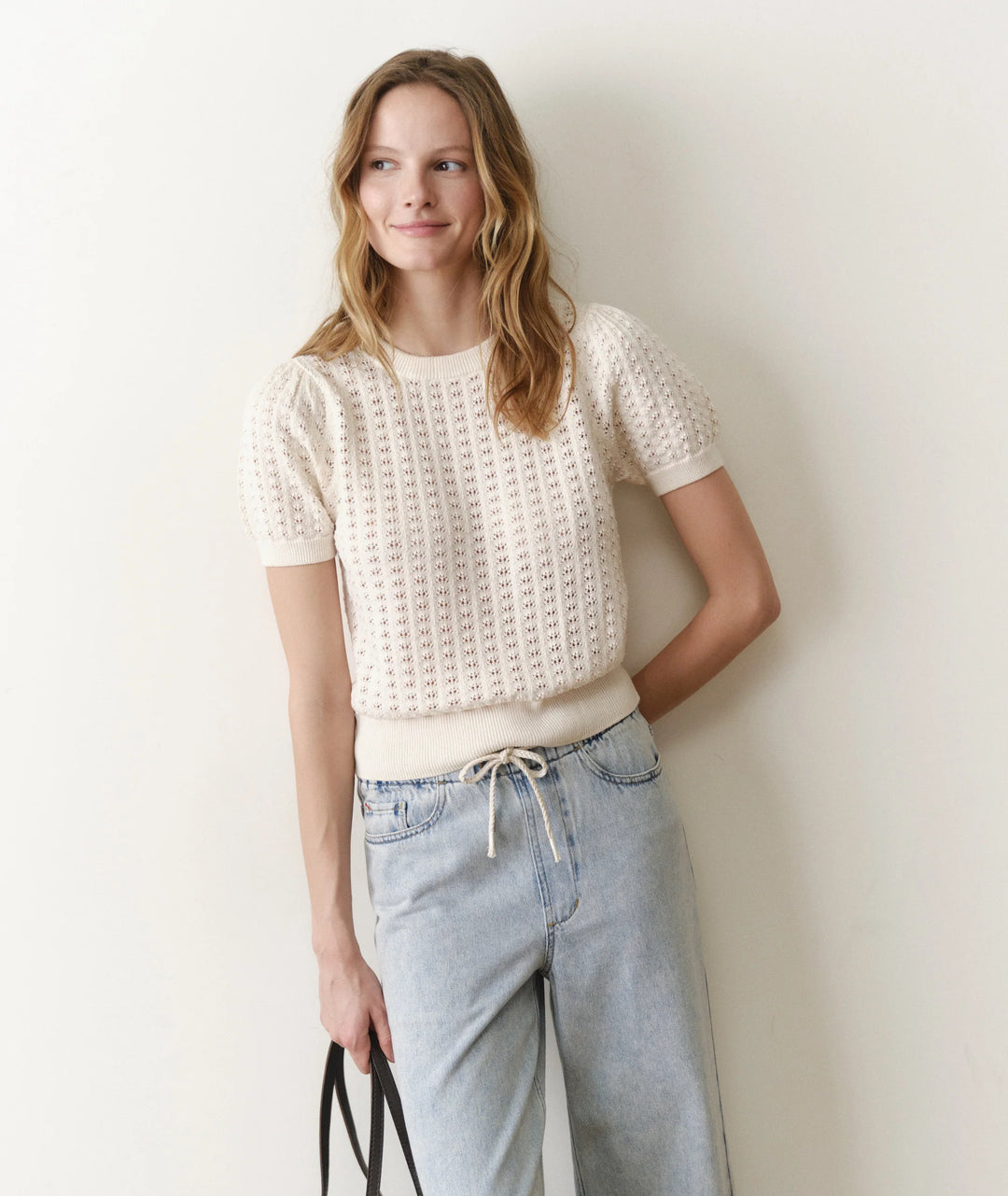 Ellie Puff Sleeve Sweater Cream