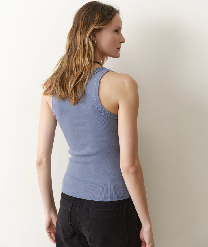 Lexi Rib Scoop Tank Vintage Indigo