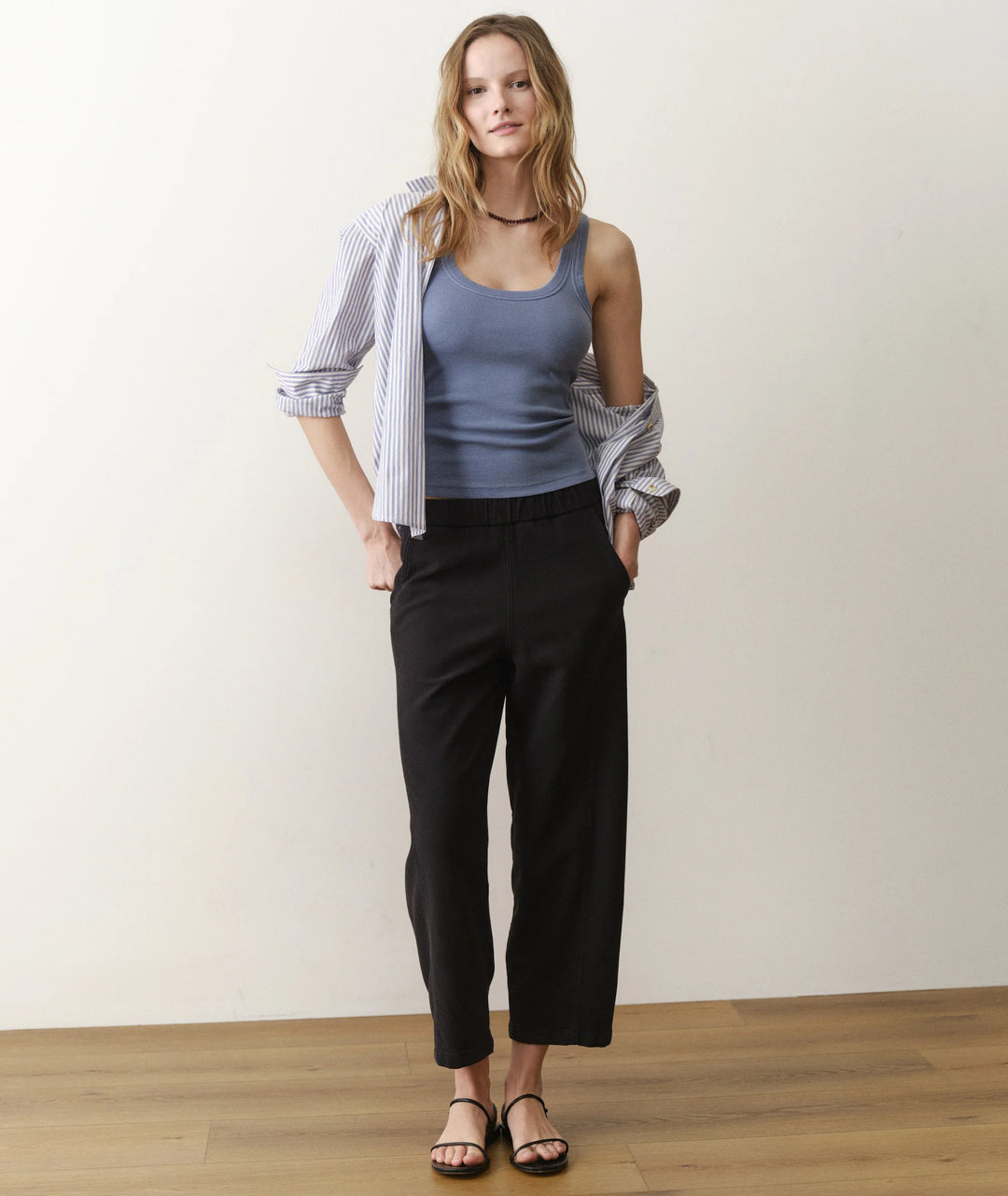 Lexi Rib Scoop Tank Vintage Indigo
