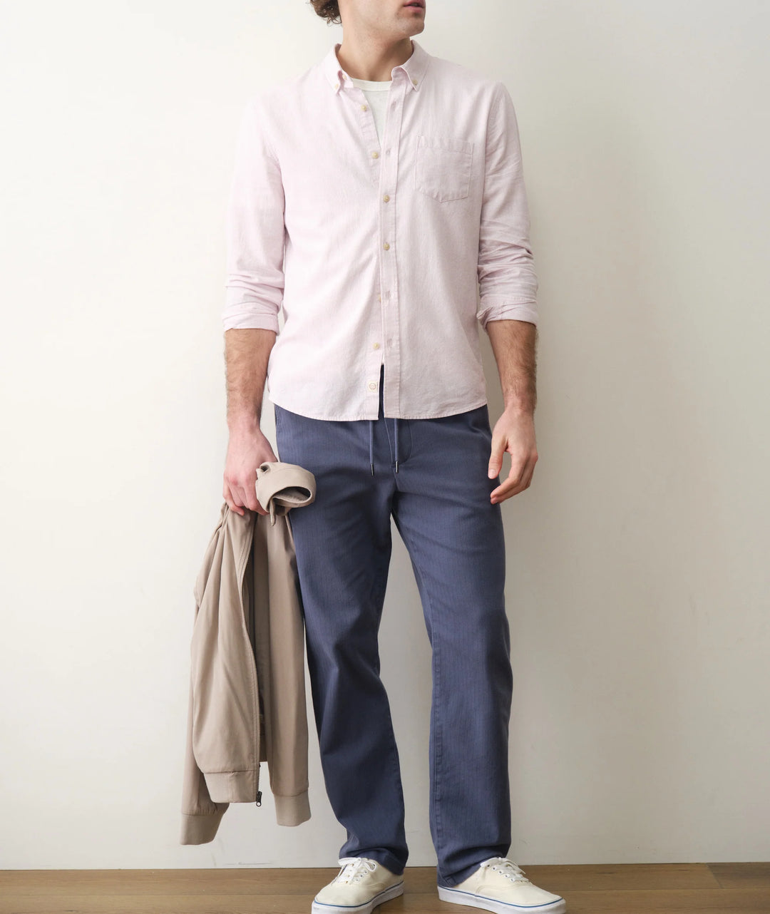 Better-Than-Linen Long Sleeve Shirt Lavender Mist Stripe