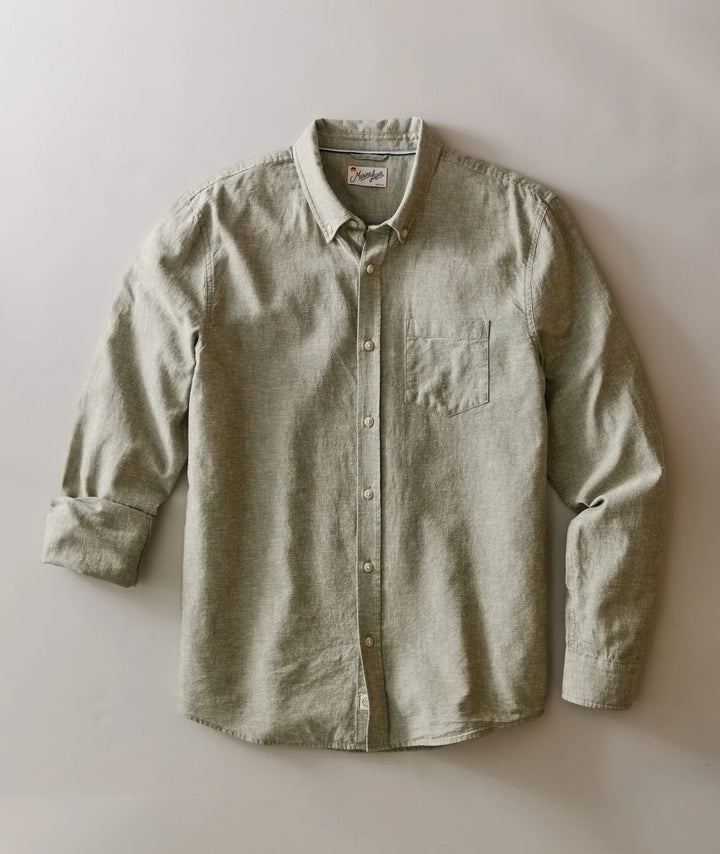 Better-Than-Linen Long Sleeve Shirt Olive