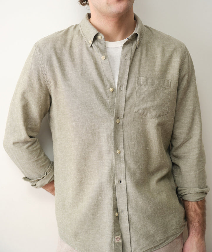 Better-Than-Linen Long Sleeve Shirt Olive
