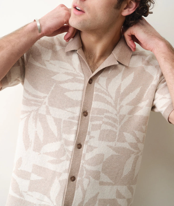 Ethan Sweater Button-Down Tan/Driftwood
