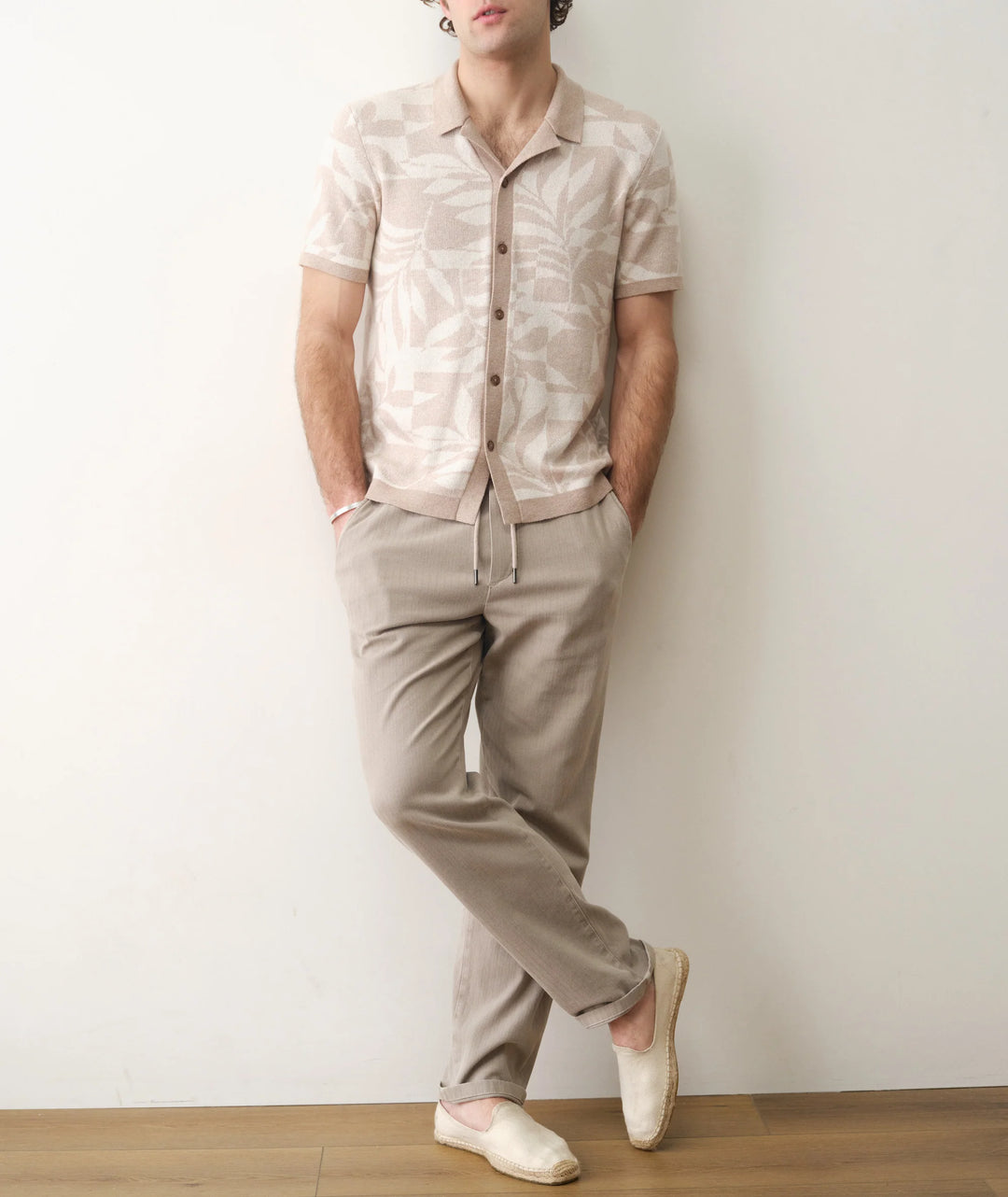 Ethan Sweater Button-Down Tan/Driftwood