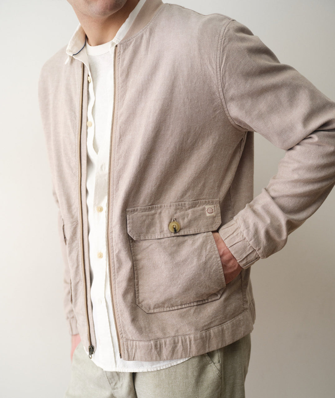 Hemp Bomber Jacket Taupe