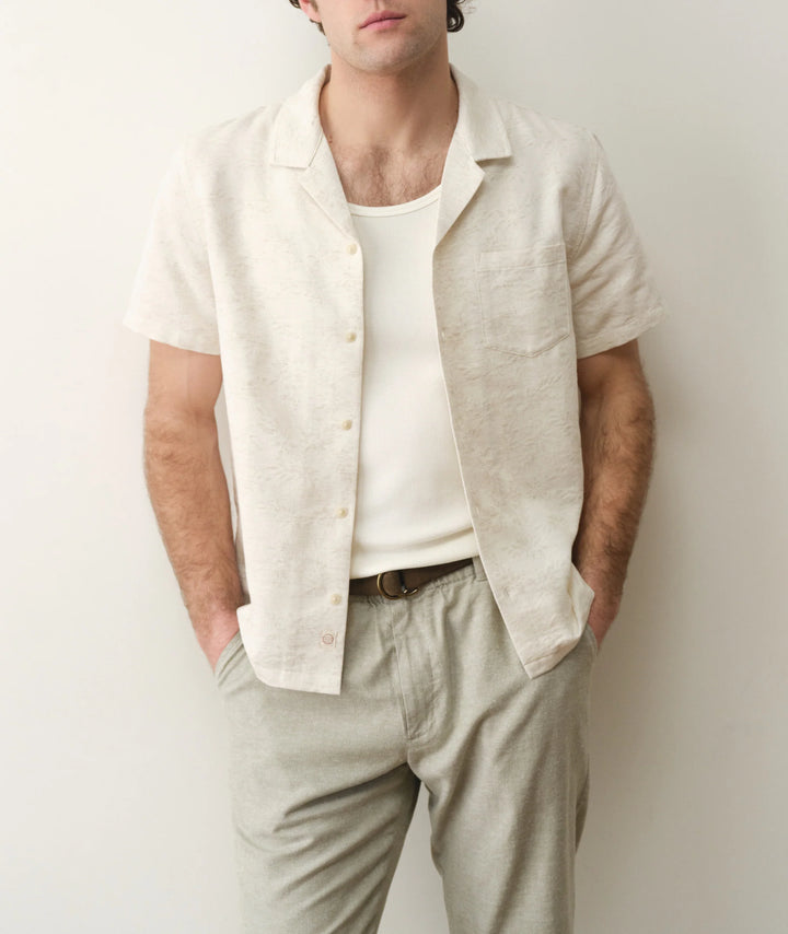 Jacquard Resort Shirt Natural/Tan
