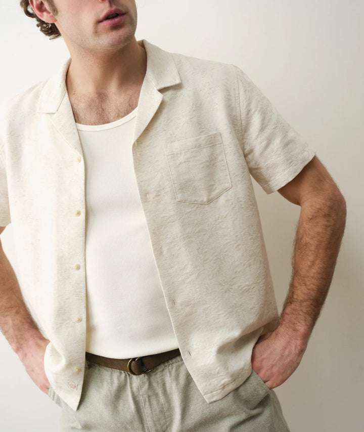 Jacquard Resort Shirt Natural/Tan