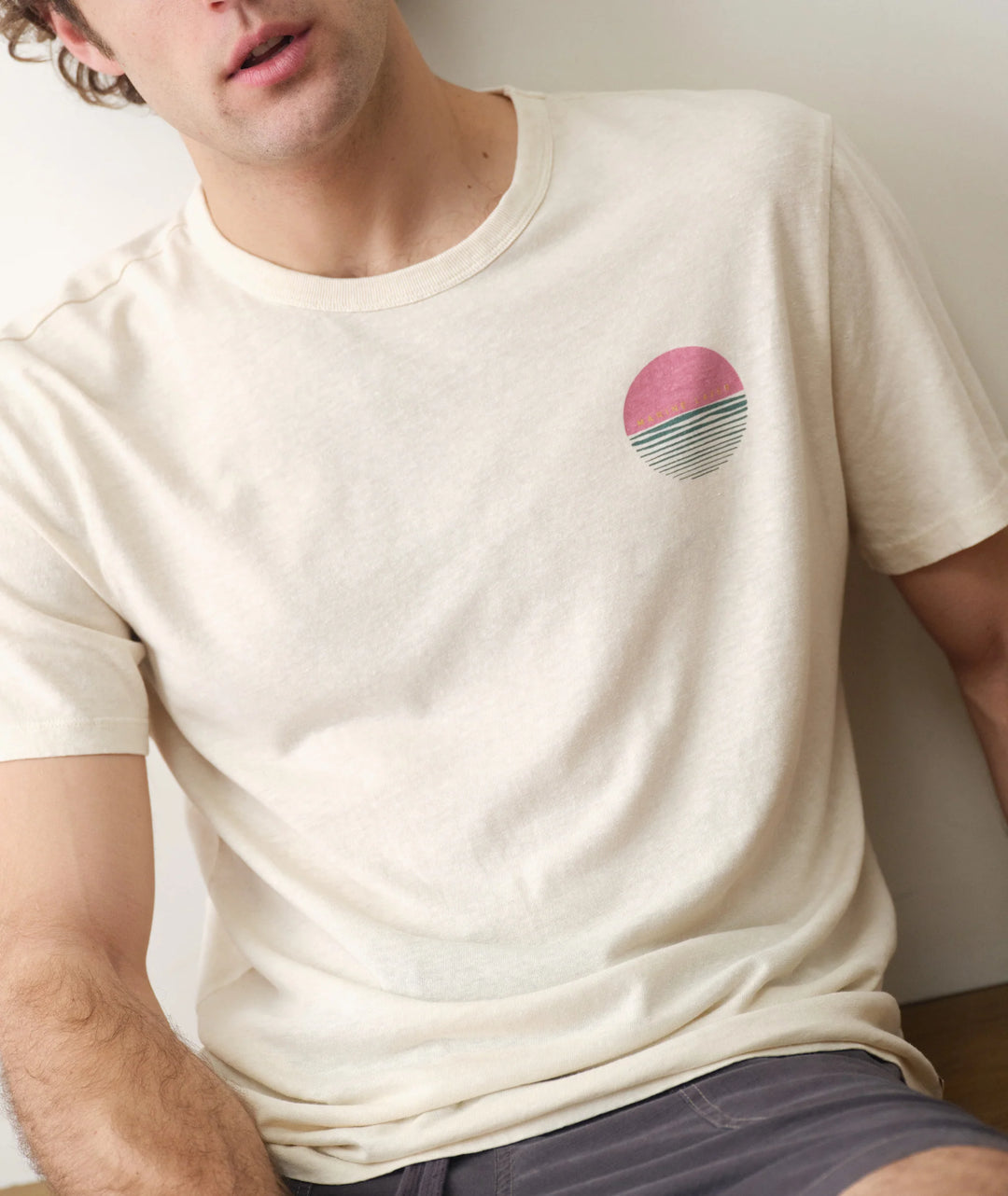 Relaxed Hemp Cotton Graphic Tee Whitecap