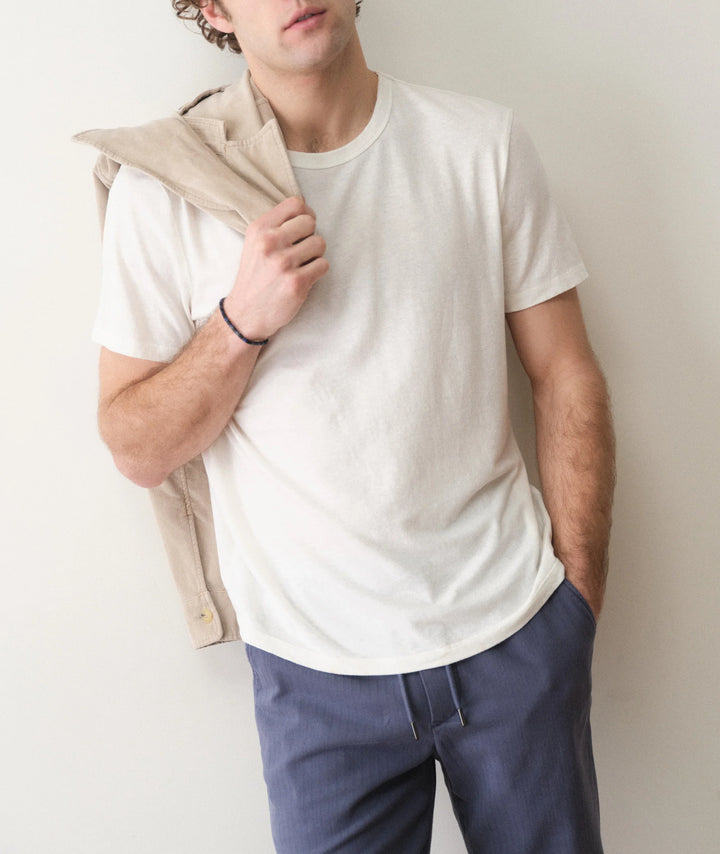 Relaxed Hemp Cotton Tee White
