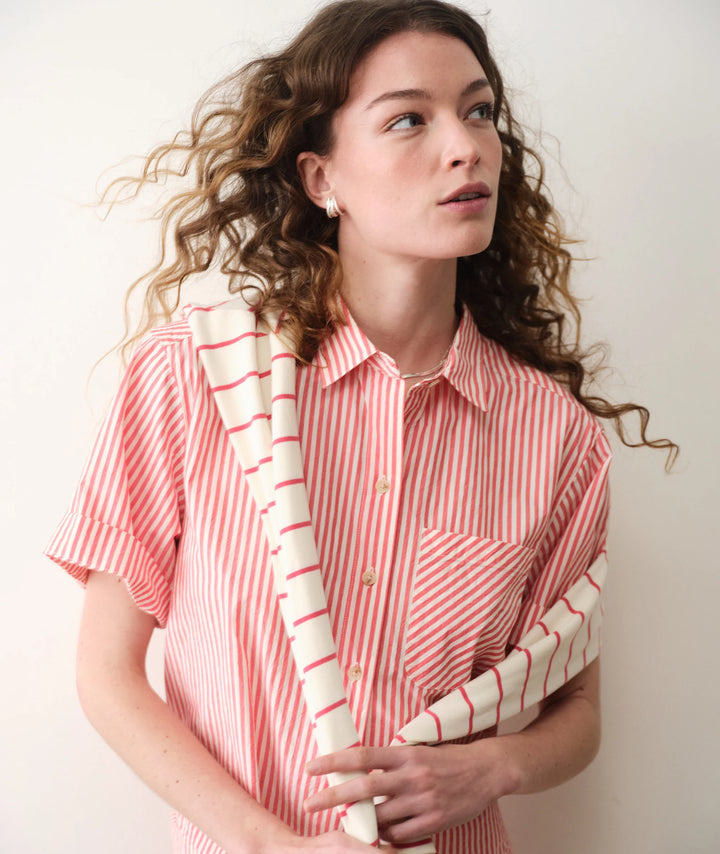 Bonnie Poplin Shirt Cherry Stripe