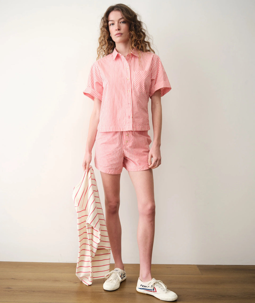 Joy Poplin Boxer Short Cherry Stripe