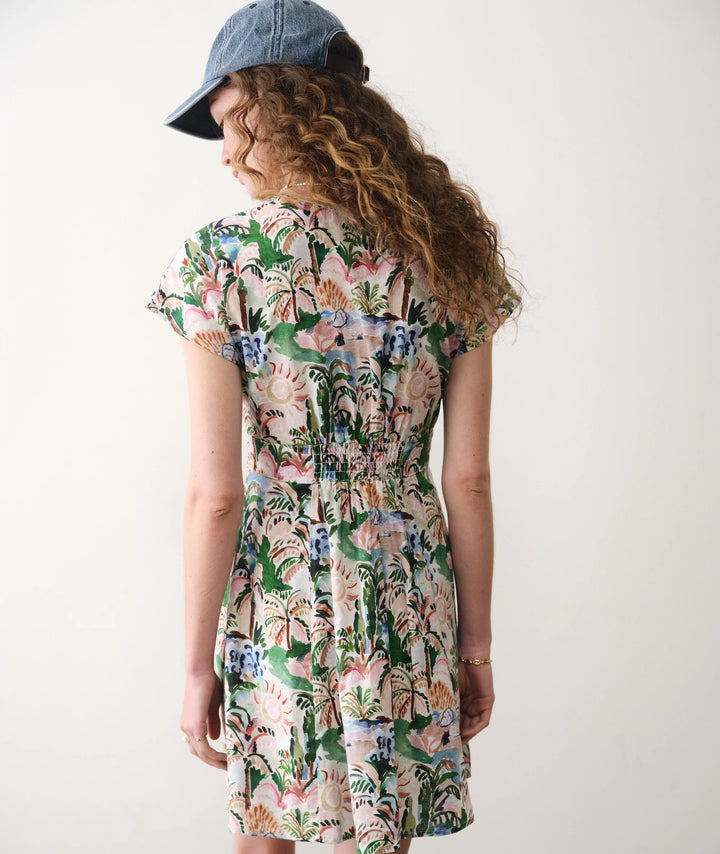 Camila Mini Dress Watercolor Palm