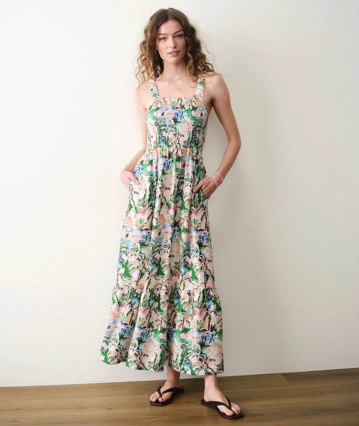 Selene Maxi Dress Watercolor Palm
