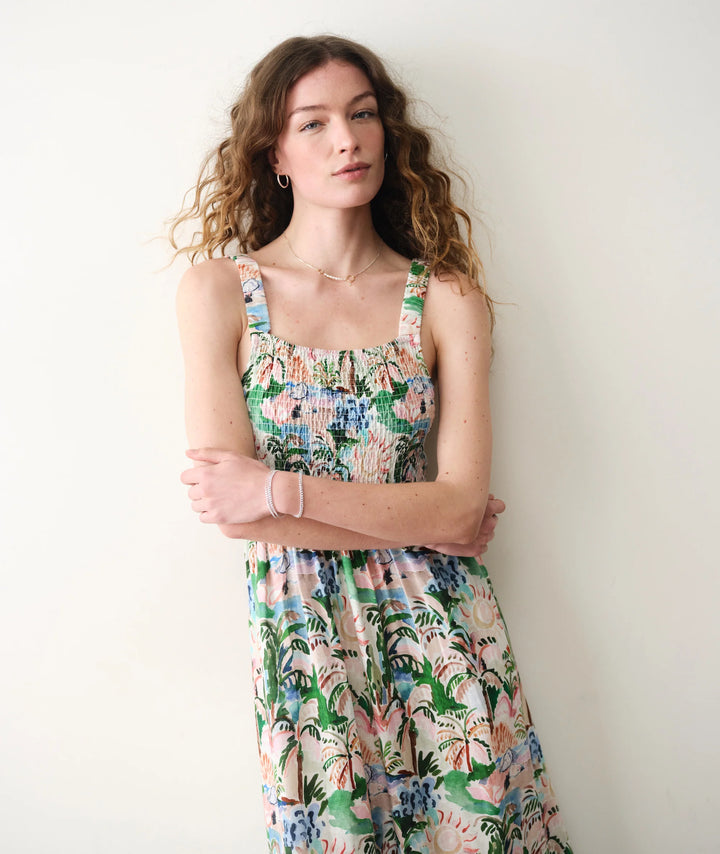 Selene Maxi Dress Watercolor Palm