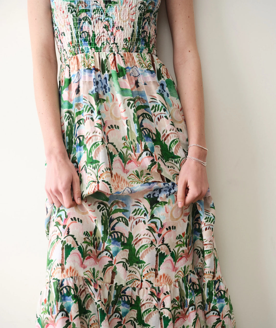 Selene Maxi Dress Watercolor Palm
