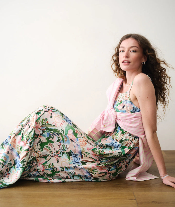 Selene Maxi Dress Watercolor Palm