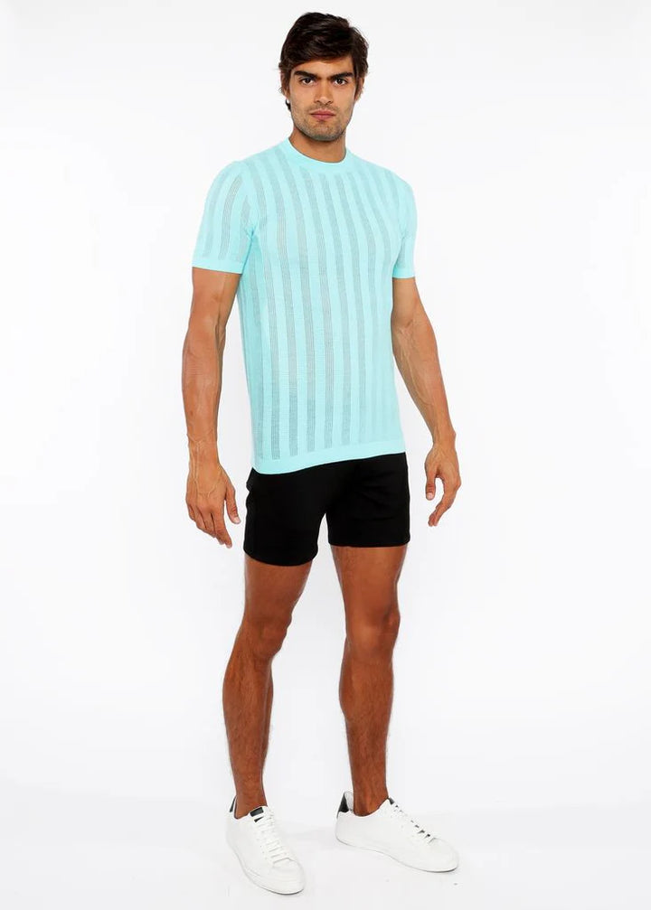 Ocean Textured Knitted Crew Tee St-24304
