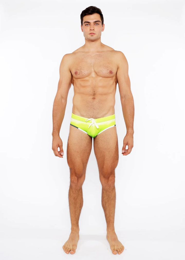 Green Gradient Printed Swim Brief St-8021-06
