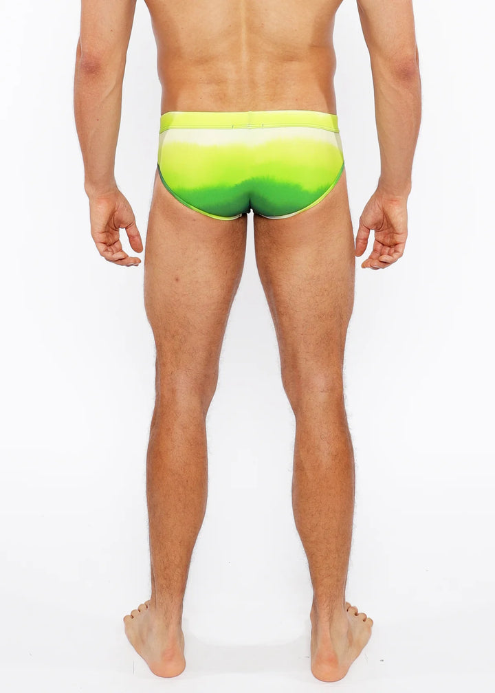 Green Gradient Printed Swim Brief St-8021-06