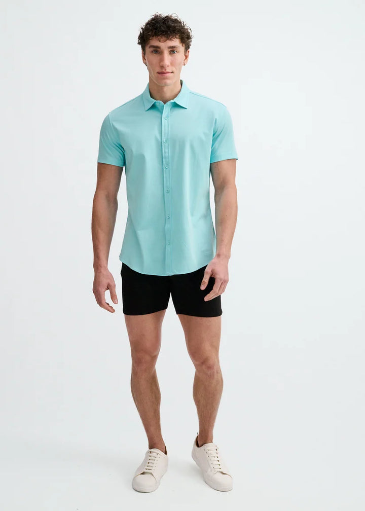 Solid Stretch Jersey Knit Short Sleeve Shirt St-963