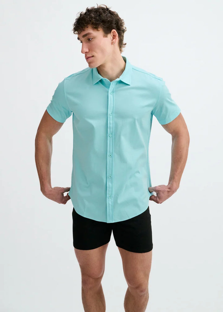 Solid Stretch Jersey Knit Short Sleeve Shirt St-963