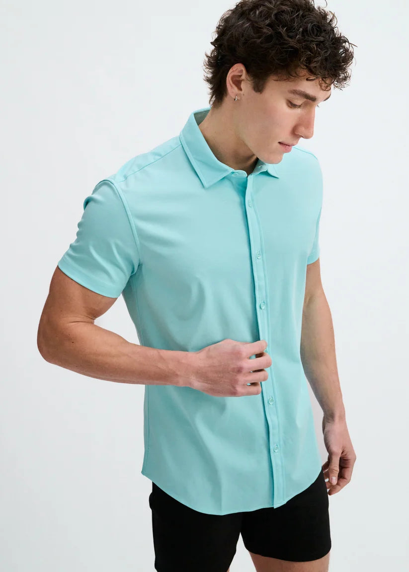 Solid Stretch Jersey Knit Short Sleeve Shirt St-963