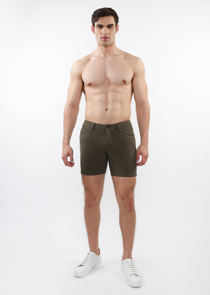 Army Parquet 5" Inseam Jacquard Stretch Knit Jeans Shorts St-1932-80