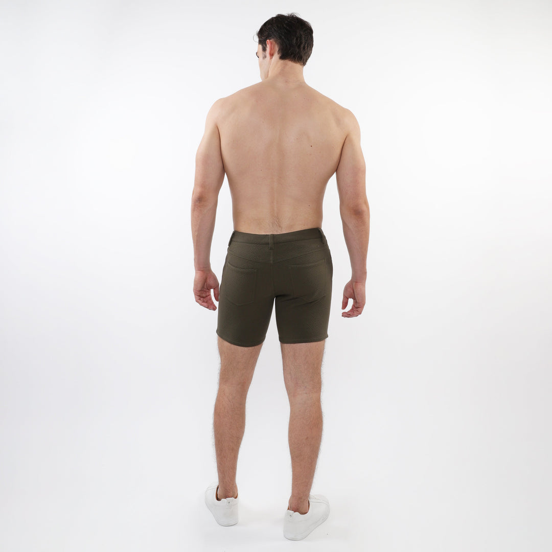 Army Parquet 5" Inseam Jacquard Stretch Knit Jeans Shorts St-1932-80