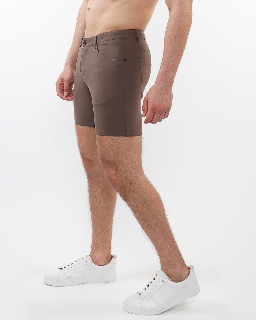 Umber 5" Inseam Solid Stretch Knit Jeans Shorts St-1932