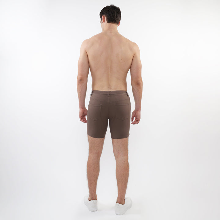 Umber 5" Inseam Solid Stretch Knit Jeans Shorts St-1932