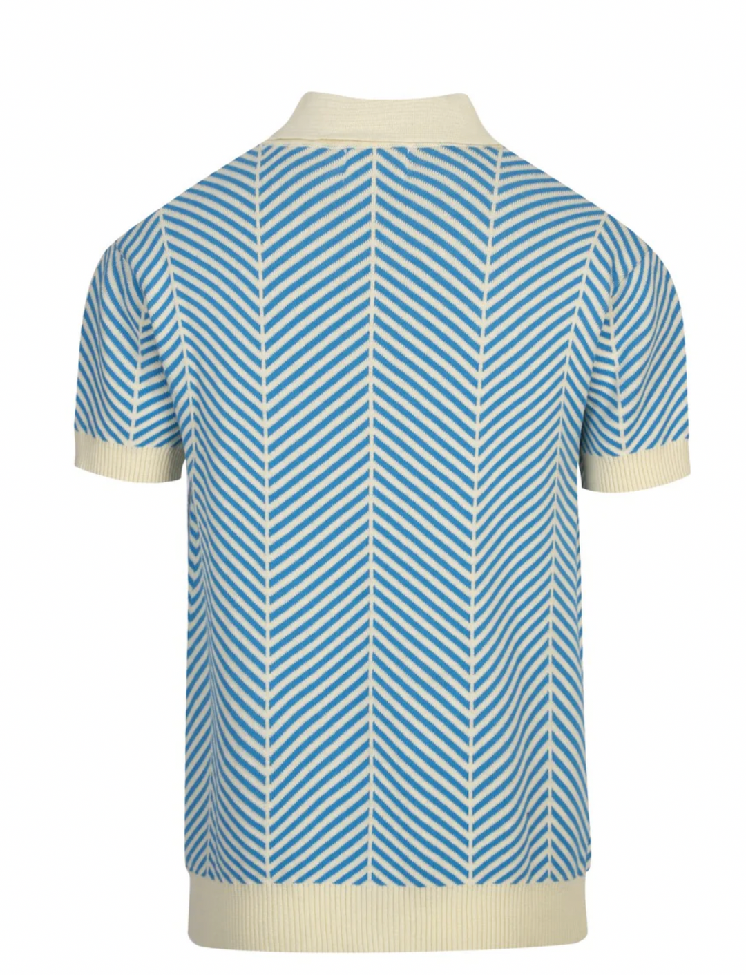 Blue Vintage Art Jacquard Polo Knit