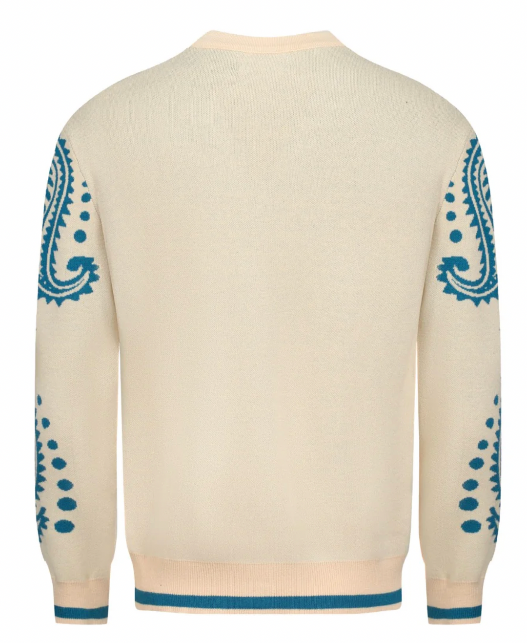 Blue Vintage Jacquard Art Sweater Jacket