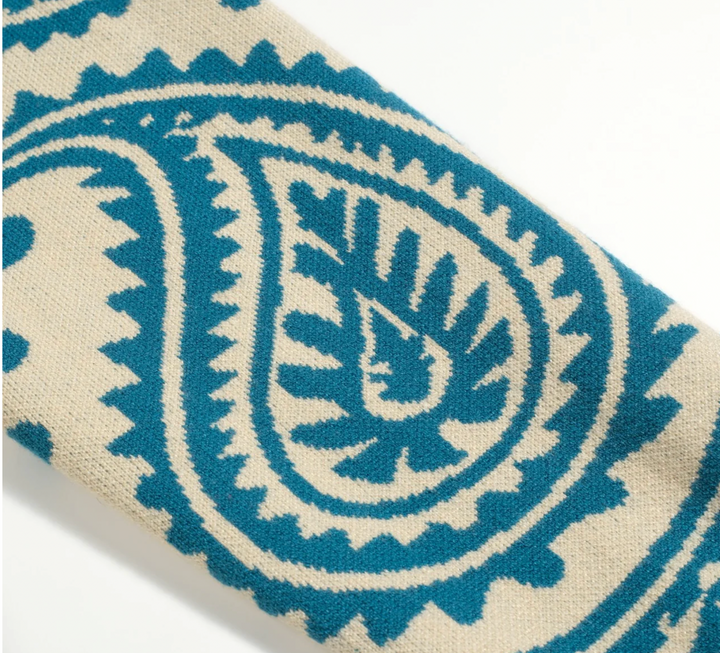 Blue Vintage Jacquard Art Sweater Jacket