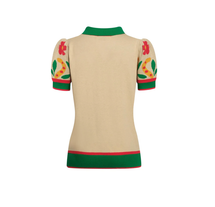Animal Garden Jacquard Polo Apricot