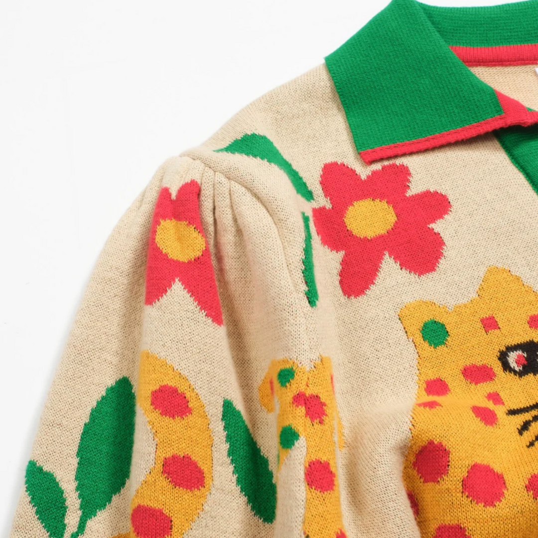 Animal Garden Jacquard Polo Apricot