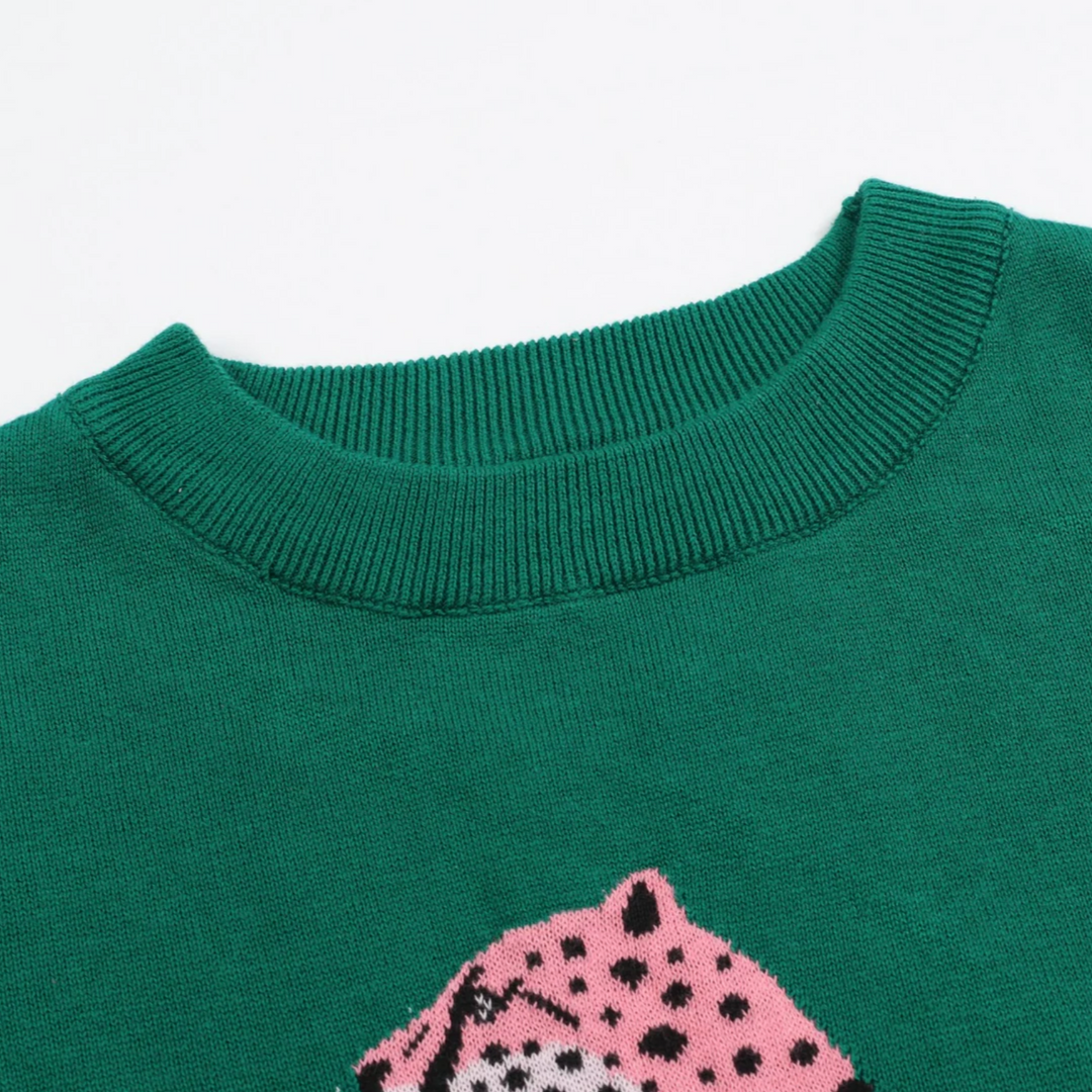 Pink Cheetah Knit Tee