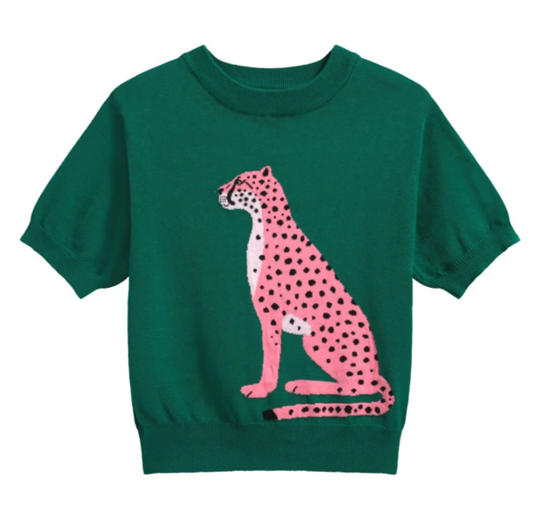Pink Cheetah Knit Tee