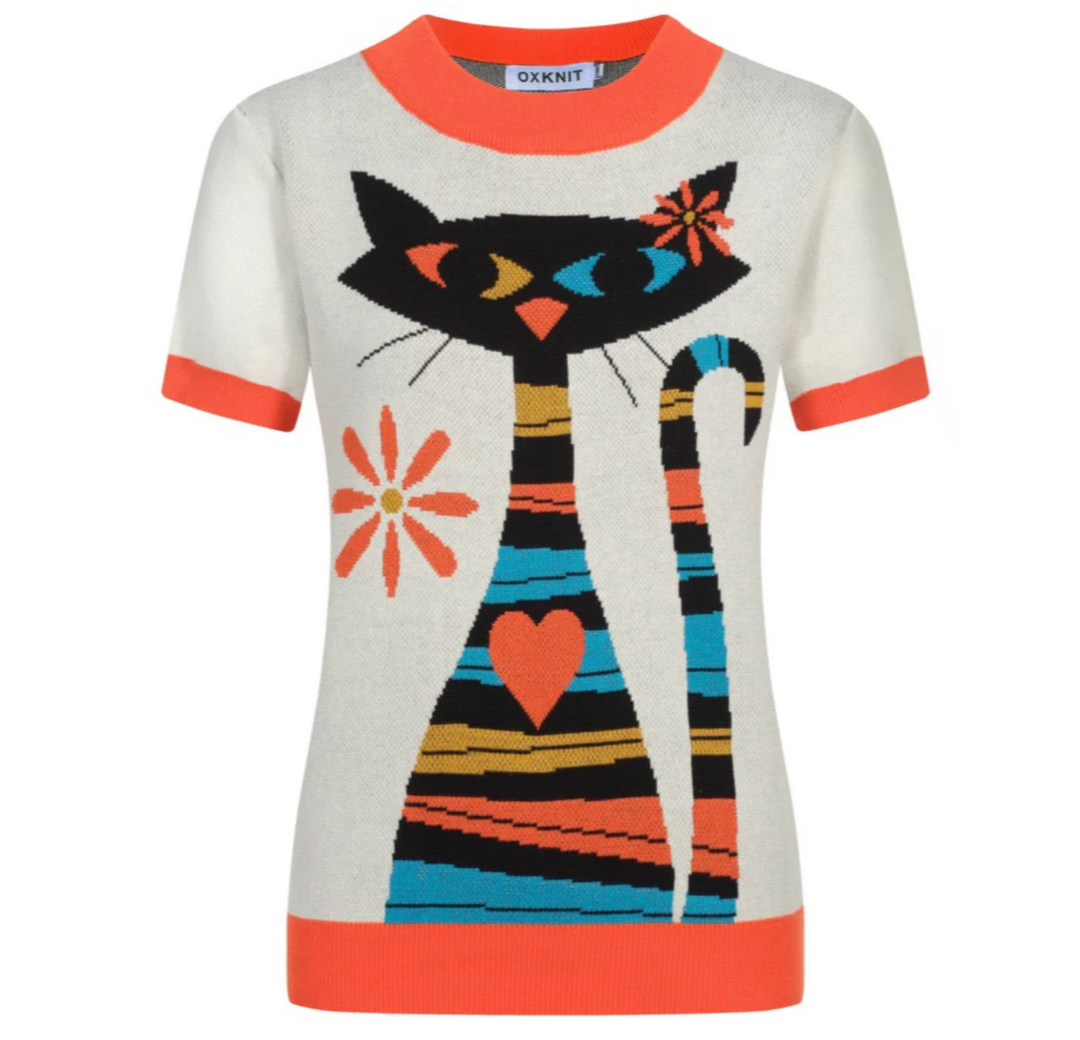 Fashionable Cat Vintage Sweater