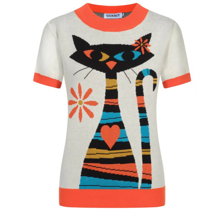 Fashionable Cat Vintage Sweater