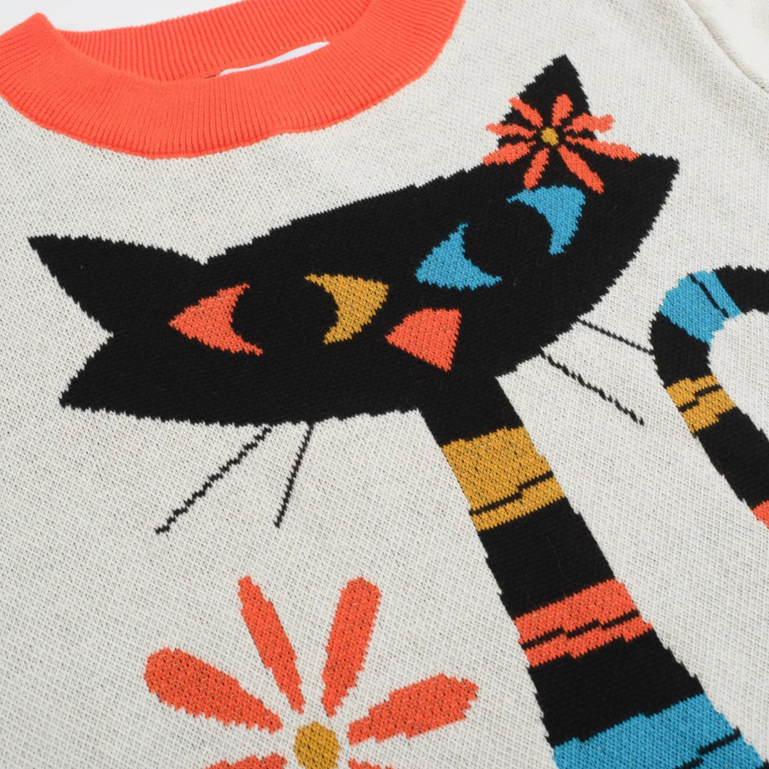 Fashionable Cat Vintage Sweater