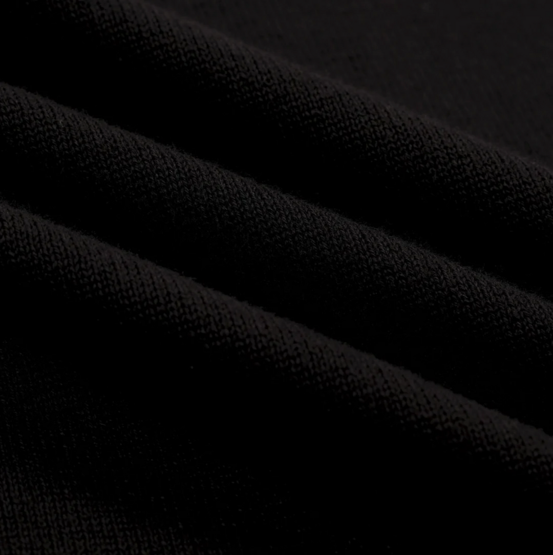 Classic Black Bird Embroidered knit T-shirt