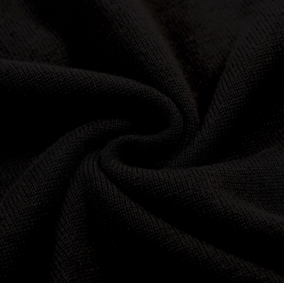 Classic Black Bird Embroidered knit T-shirt