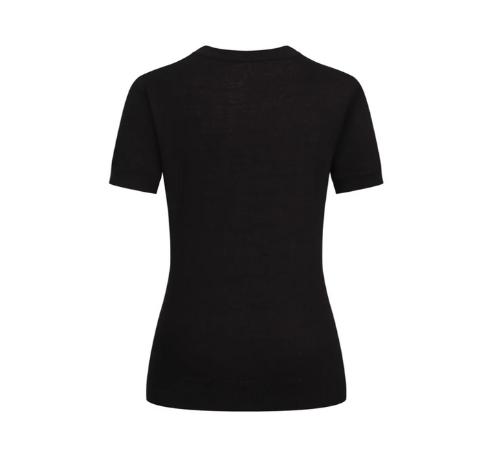 Vintage Animal Jacquard Knit Tee Black/Flamingo